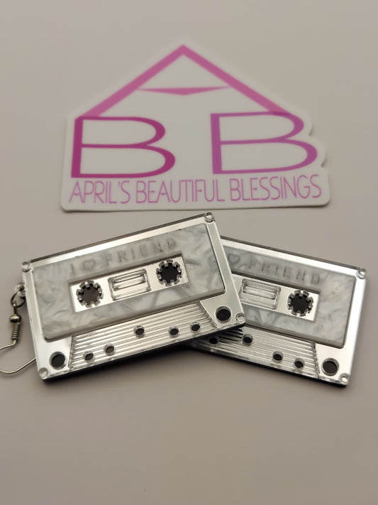 Simulation Cassette Tape Drop Earrings.