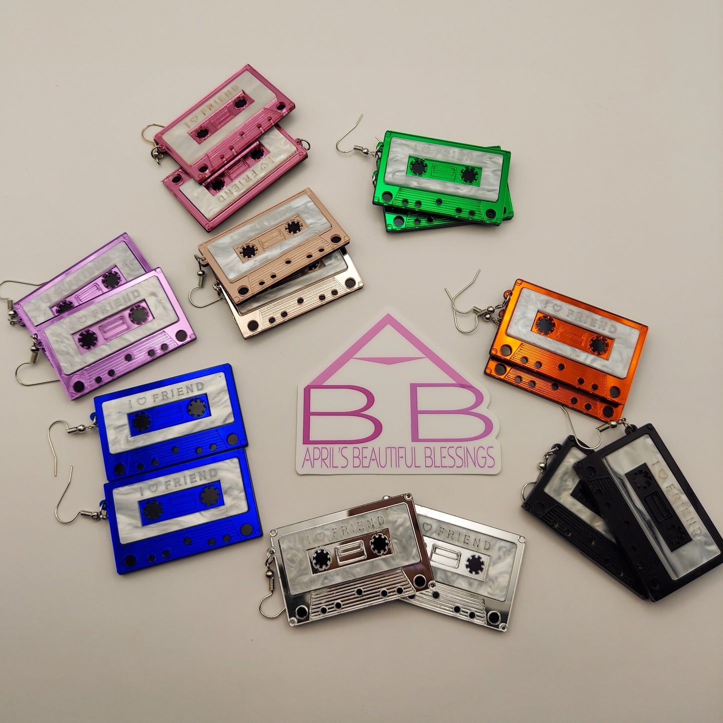 Simulation Cassette Tape Drop Earrings.
